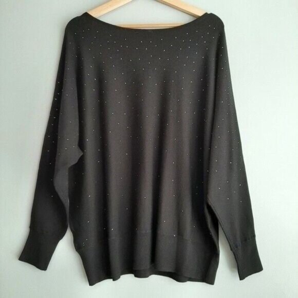 LAURA Dolman Sleeve Light Sweater Rhinestones PLUS Sz 1X - Picture 7 of 8